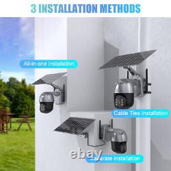 Solar Battery Powered Camera Home Security Outdoor Pan Tilt Wireless WiFi Cam US