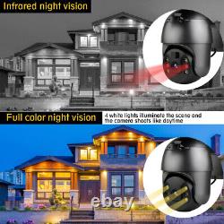 Solar Battery Powered Camera System Wifi Outdoor Pan/Tilt Wireless Home Security