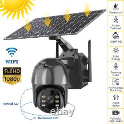 Solar Battery Powered Camera Wifi Outdoor Pan/Tilt Home Security System Wireless