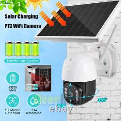 Solar Battery Powered Camera Wifi Wireless PIR Outdoor PTZ Home Security System