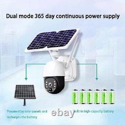 Solar Battery Powered Home Security Camera Outdoor Wireless Wifi Cam Pan Tilt