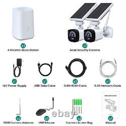 Solar Battery Powered Home Security Camera System Wireless Outdoor HDMI Output