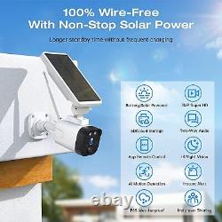 Solar & Battery Powered Home Security Camera System Wireless Outdoor Wifi 3MP