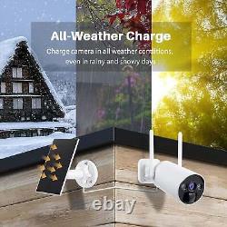 Solar Battery Powered Security Camera System Outdoor Wireless Wifi Home IP CCTV