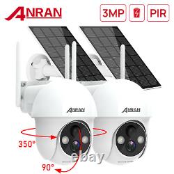 Solar Battery Powered Security Camera System Wireless 3MP Outdoor Home PT Dome