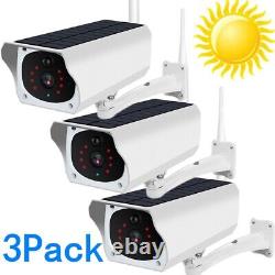 Solar Battery Powered Security Camera System Wireless Outdoor Audio Wifi Home IR