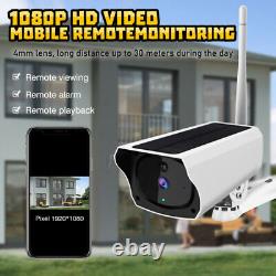 Solar Battery Powered Security Camera System Wireless Outdoor Audio Wifi Home IR