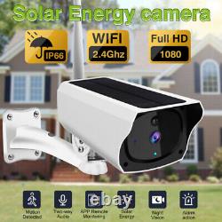 Solar Battery Powered Security Camera System Wireless Outdoor Audio Wifi Home IR