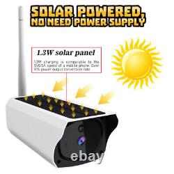 Solar Battery Powered Security Camera System Wireless Outdoor Audio Wifi Home IR