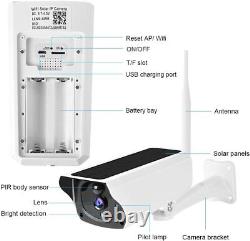 Solar Battery Powered Security Camera System Wireless Outdoor Audio Wifi Home IR