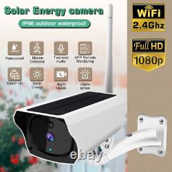 Solar Battery Powered Security Camera System Wireless Outdoor Audio Wifi Home IR