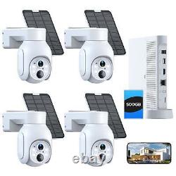 Solar Battery Powered Security Camera System Wireless Outdoor Audio Wifi Home IR