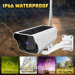 Solar Battery Powered Security Camera System Wireless Outdoor Audio Wifi Home IR