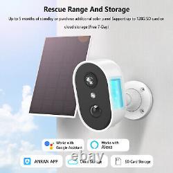 Solar Battery Powered Security Camera System Wireless WiFi IP Outdoor Audio Home
