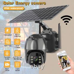 Solar Battery Powered Security Camera Wifi Outdoor Pan/Tilt Home System Wireless