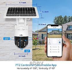 Solar Battery Powered WIFI Outdoor PTZ Home Security Camera System Wireless