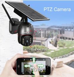 Solar Battery Powered Wifi Home Security Camera System 4MP 2K Outdoor Pan/Tilt