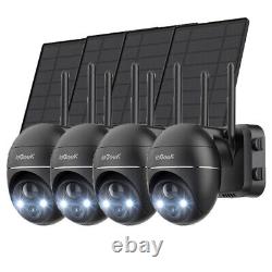 Solar Battery Powered Wifi Outdoor Pan/Tilt Home Security Camera System Wireless