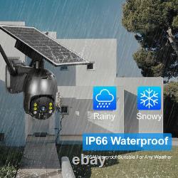 Solar Battery Powered Wifi Outdoor Wireless Home Security Camera System 4MP PTZ