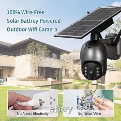 Solar Battery Powered Wifi Outdoor Wireless Home Security Camera System 4MP PTZ