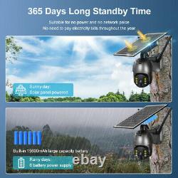 Solar Battery Powered Wifi Outdoor Wireless Home Security Camera System 4MP PTZ