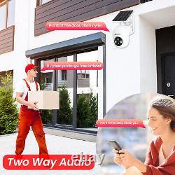 Solar Battery Powered Wifi Pan/Tilt Home Security Camera System Wireless Outdoor
