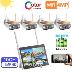 Solar Battery Powered Wireless Outdoor Home Security Camera System WiFi IP Cams