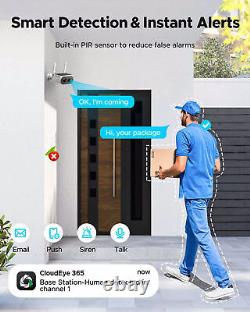 Solar Battery Powered Wireless Outdoor Home Security Camera System WiFi IP Cams