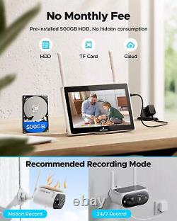 Solar Battery Powered Wireless Outdoor Home Security Camera System WiFi IP Cams
