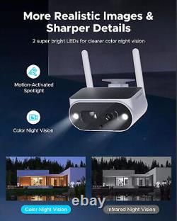Solar Battery Powered Wireless Outdoor Home Security Camera System WiFi IP Cams