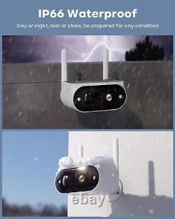 Solar Battery Powered Wireless Outdoor Home Security Camera System WiFi IP Cams