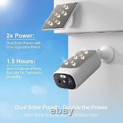 Solar Battery Powered Wireless Security Camera System Outdoor WiFi IP Home