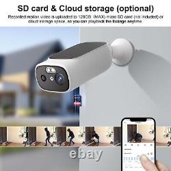 Solar Battery Powered Wireless Security Camera System Outdoor WiFi IP Home