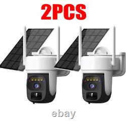 Solar Battery Powered Wireless WiFi Outdoor Pan/Tilt Home Security Camera System