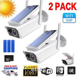 Solar Battery Powered Wireless WiFi Outdoor Pan/Tilt Home Security Camera System