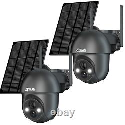 Solar Battery Powered Wireless WiFi Outdoor Pan/Tilt Home Security Camera System