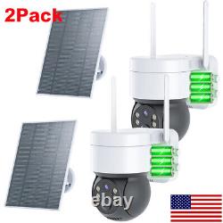 Solar Battery Powered Wireless WiFi Outdoor Pan/Tilt Home Security Camera System