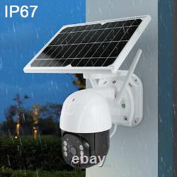 Solar Battery Powered Wireless WiFi Outdoor Pan/Tilt Home Security Camera System