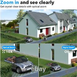 Solar Battery Powered Wireless WiFi Outdoor Pan/Tilt Home Security Camera System