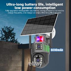 Solar Battery Powered Wireless WiFi Outdoor Pan/Tilt Home Security Camera System