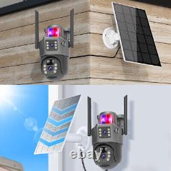 Solar Battery Powered Wireless WiFi Outdoor Pan/Tilt Home Security Camera System