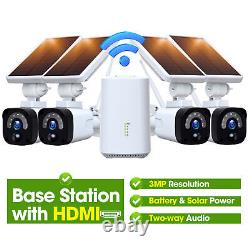 Solar & Battery Powered Wireless Wifi Home Security Camera System Outdoor Audio