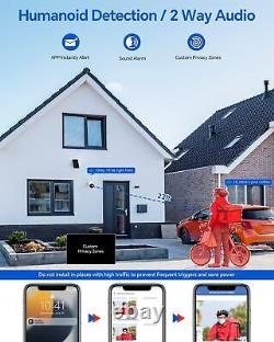 Solar Battery Security Camera System Wireless 2K Home Outdoor CCTV 2Way Audio IR