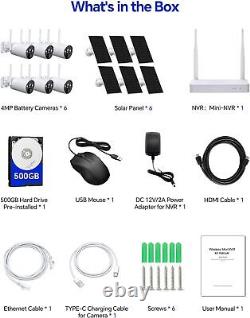Solar Battery Security Camera System Wireless 2K Home Outdoor CCTV 2Way Audio IR