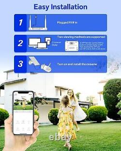Solar Battery Security Camera System Wireless 2K Home Outdoor CCTV 2Way Audio IR