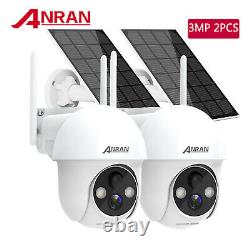 Solar Battery Wireless Security Camera System 2K WiFi Home Outdoor 2way Audio PT