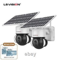 Solar Battery Wireless Security Camera System WIFI Outdoor Home 1080P PTZ 2MP