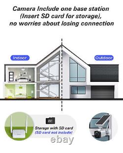 Solar Power Home Wireless Security Camera System 4MP PIR Wifi Battery Camera Kit