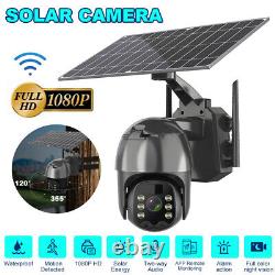 Solar Powered Camera Pan/Tilt Home Security System Wireless Battery Wifi Outdoor