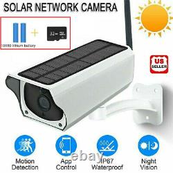 Solar Powered IP Camera 1080p WiFi Ip67 Night Vision Security 32gb Card Wireless